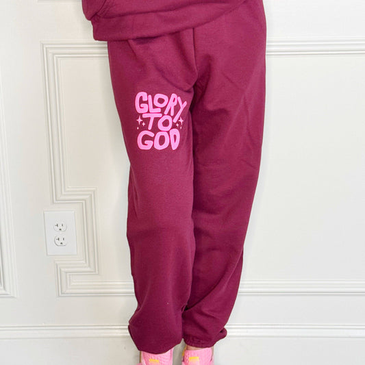 Puff Glory to God Maroon Sweatpant