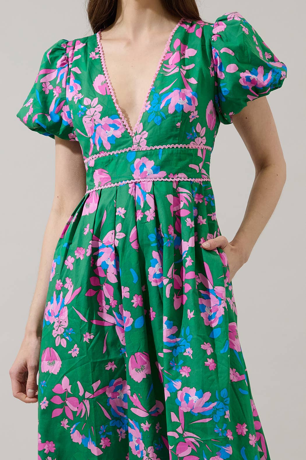 Jaylene Pleated Maxi Dress Denavi Floral