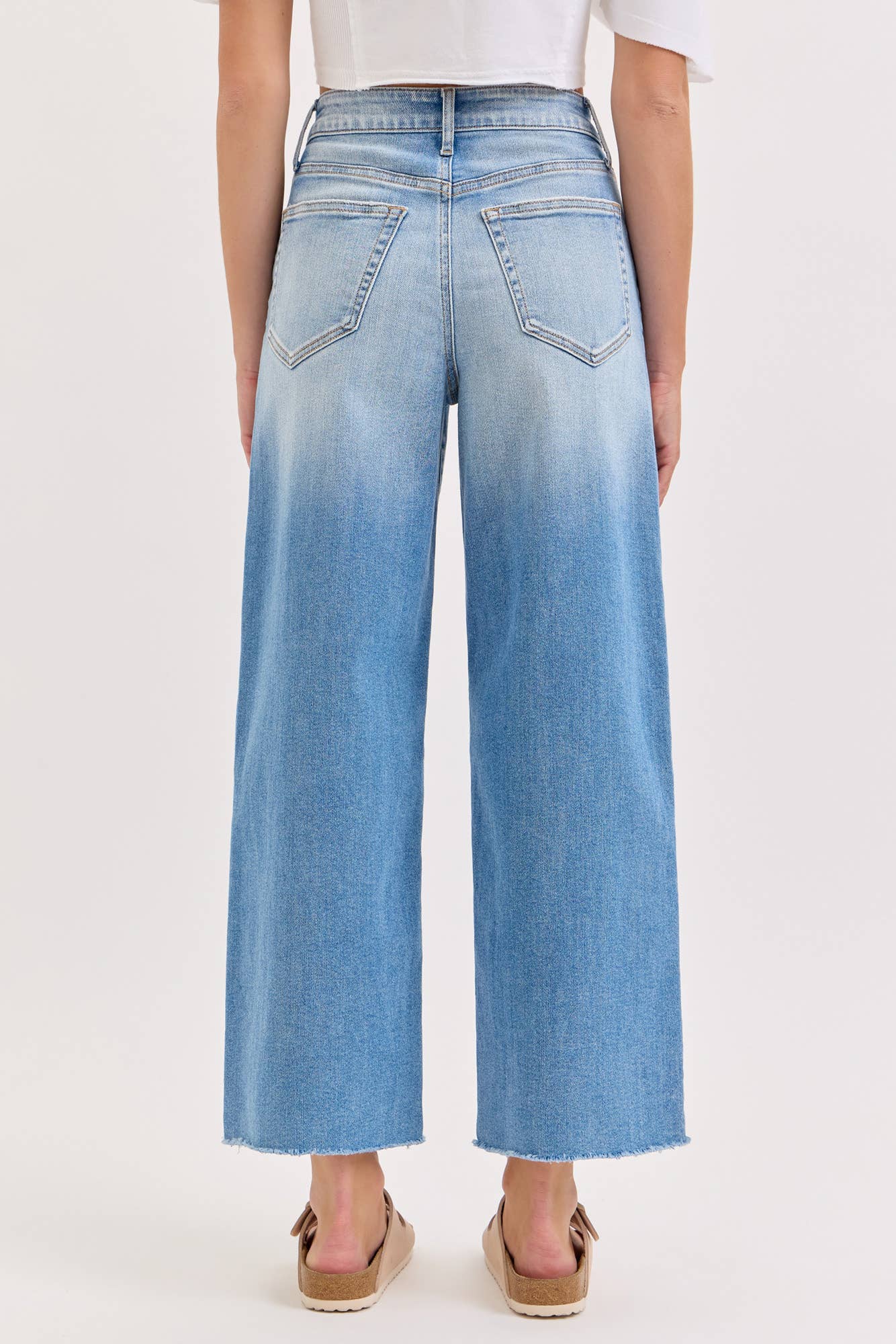 High Rise Crop Wide Leg Denim