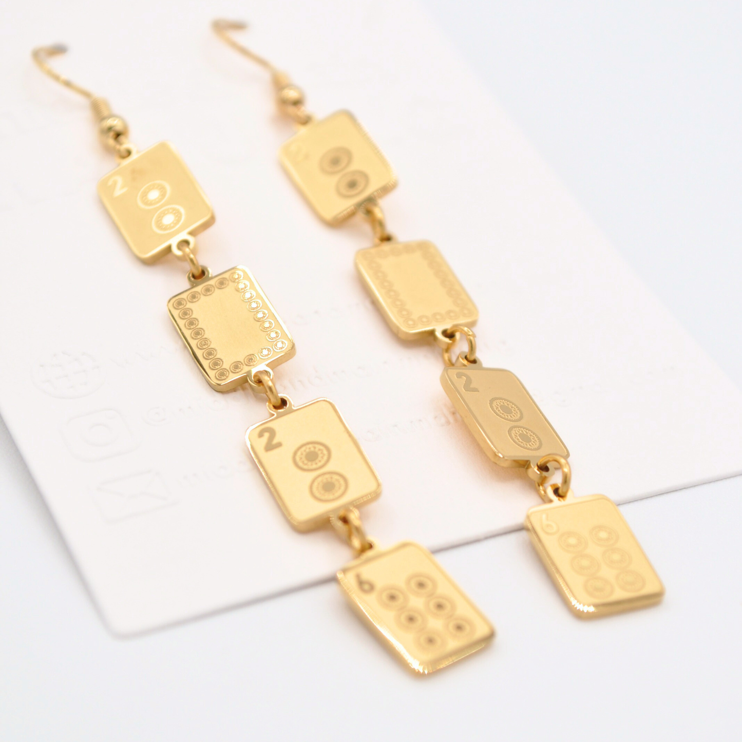 Mahjong Earrings Gold