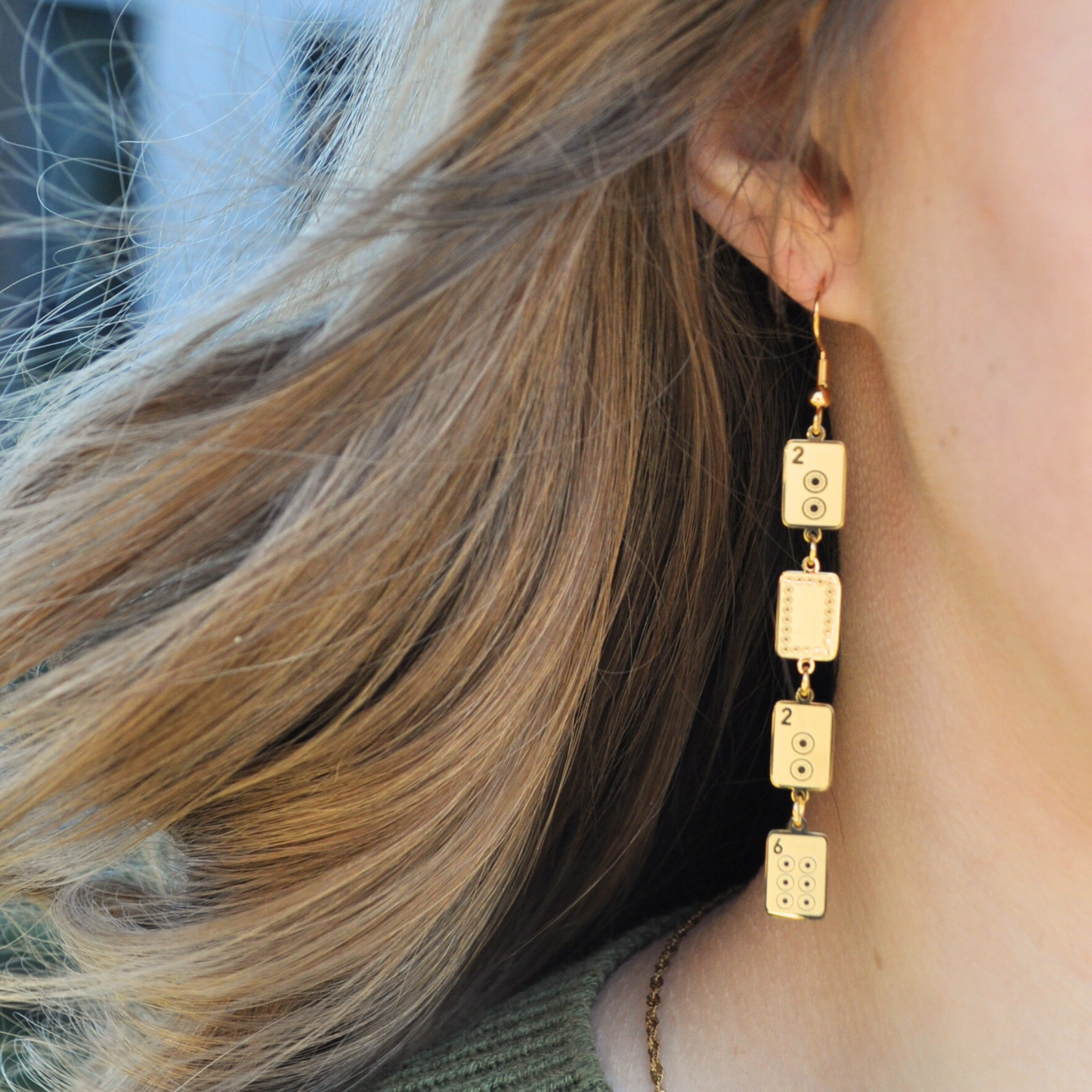 Mahjong Earrings Gold