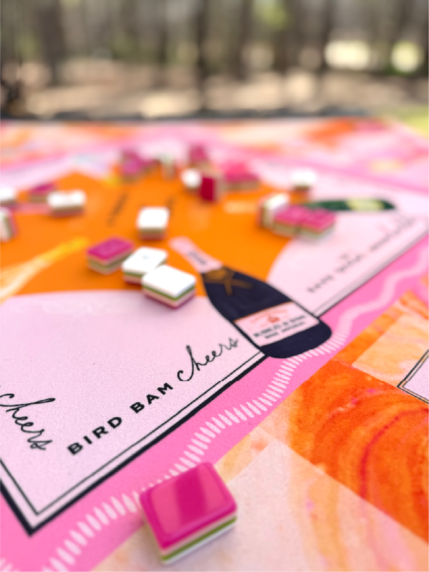 Bams & Bubbly Mahjong Mat | Champagne TRAVEL [Non Neoprene]