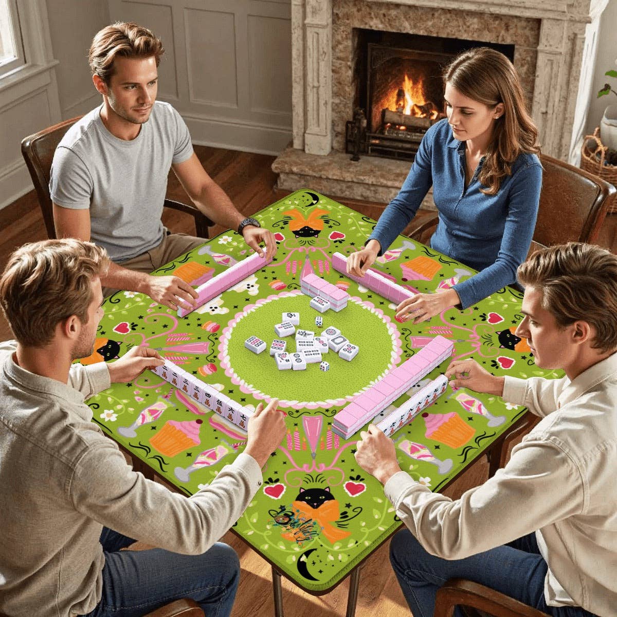 Spooky Dessert Halloween Mahjong Mat 33"x33"