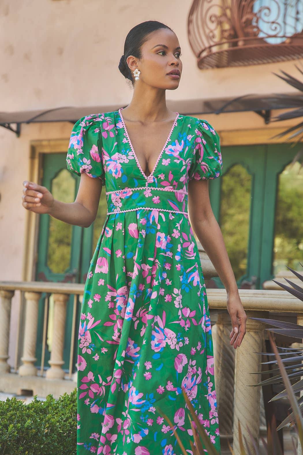 Jaylene Pleated Maxi Dress Denavi Floral