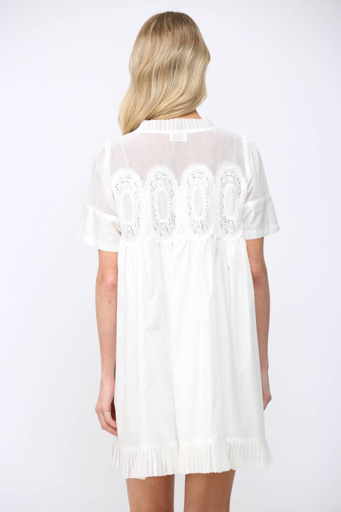 Lace Applique White Dress