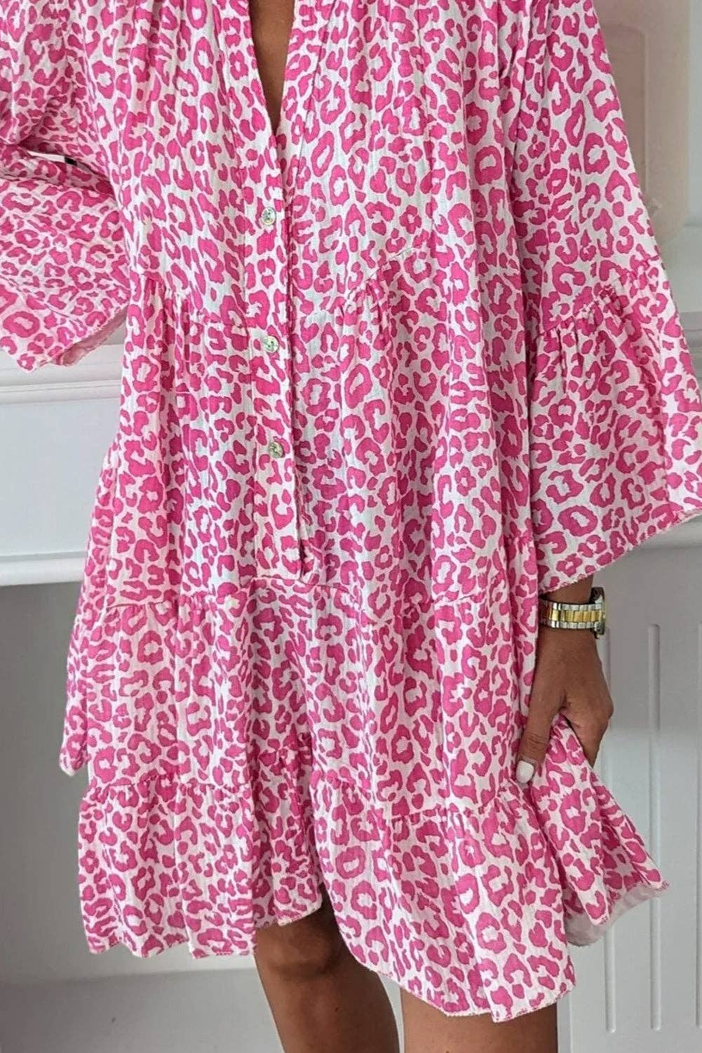 Curvy Collection Pink Leopard Dress