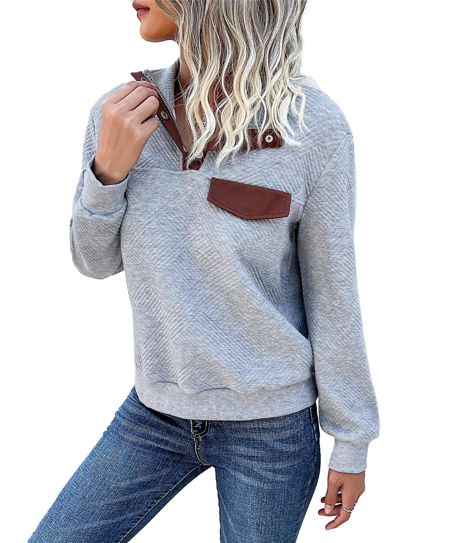 Heather 1/4 button Pullover