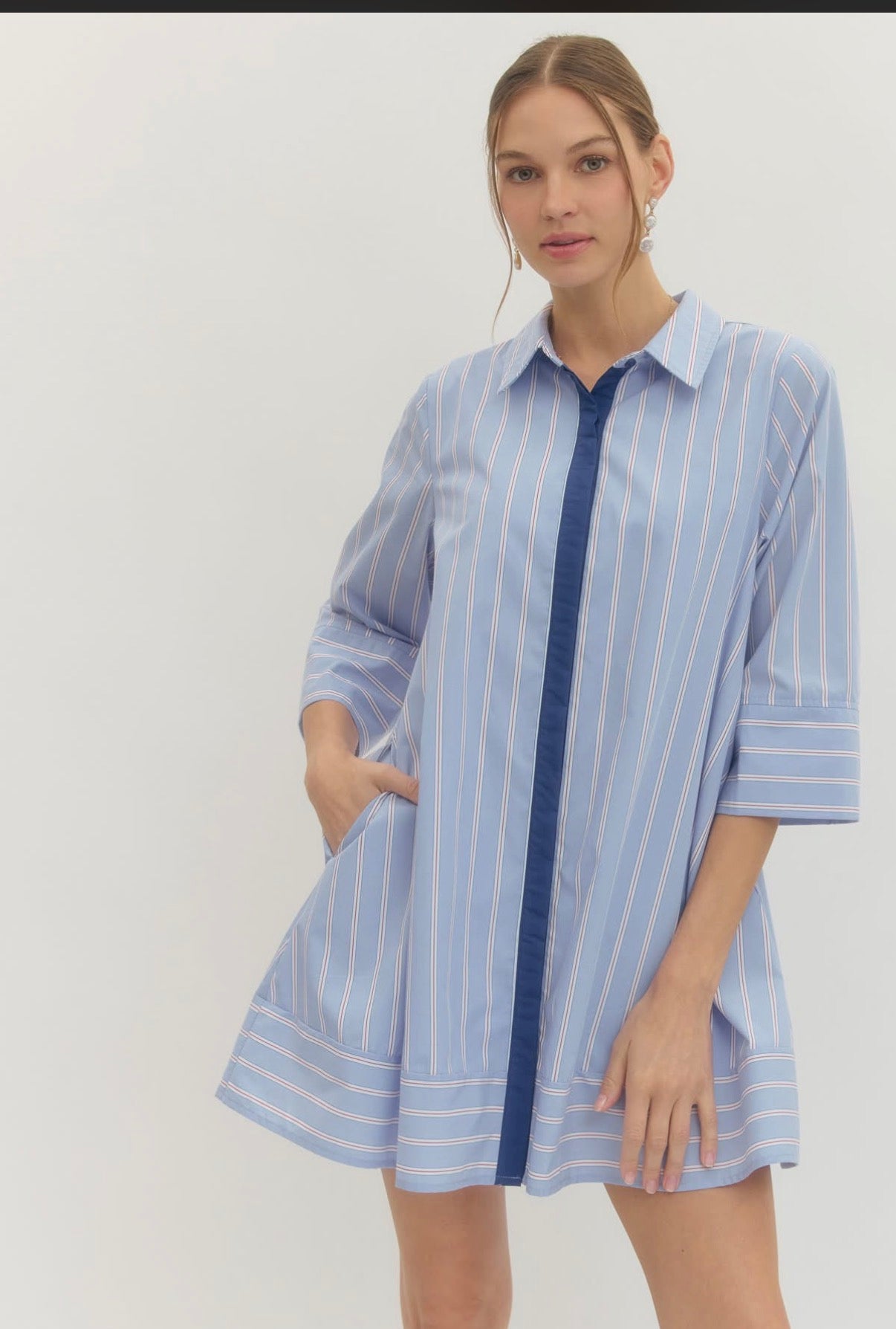 Blue Shirt Dress