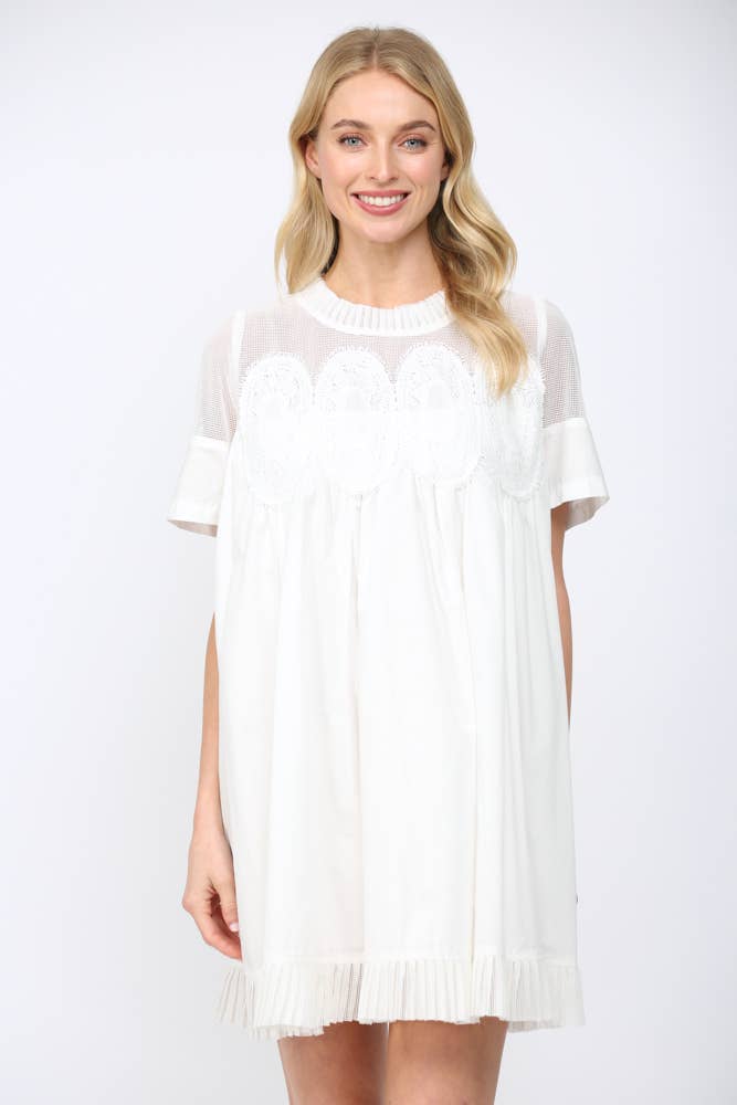 Lace Applique White Dress