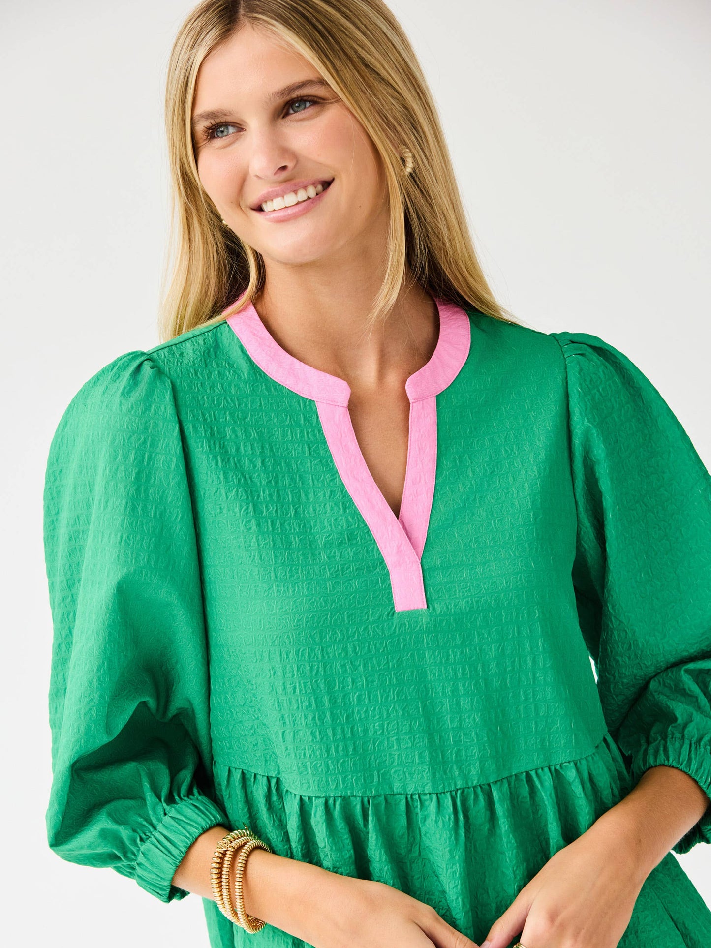 Green and Pink Cooper Dress