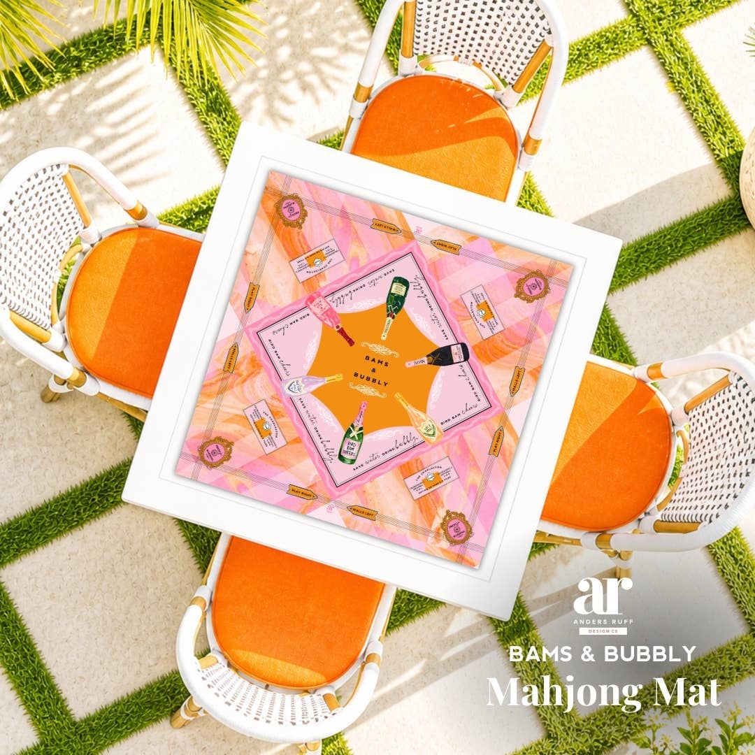 Bams & Bubbly Mahjong Mat | Champagne TRAVEL [Non Neoprene]
