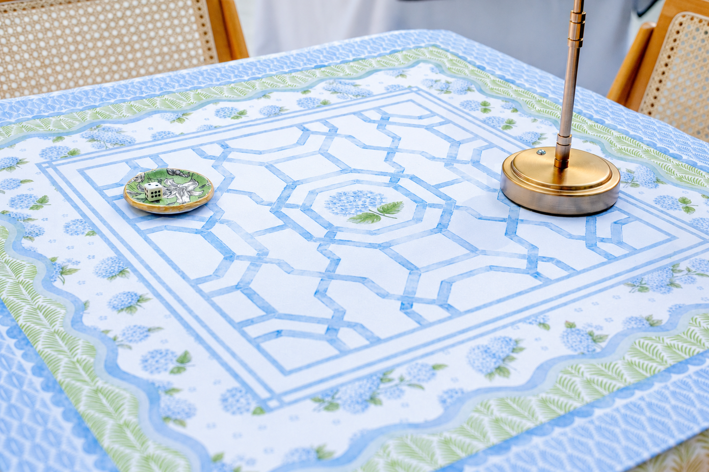 The House of Hydrangea Mahjong Mat | Floral [Non-Neoprene]