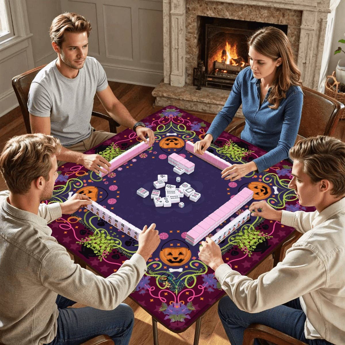 Halloween Wicked doggo Mahjong Mat 33"x33"