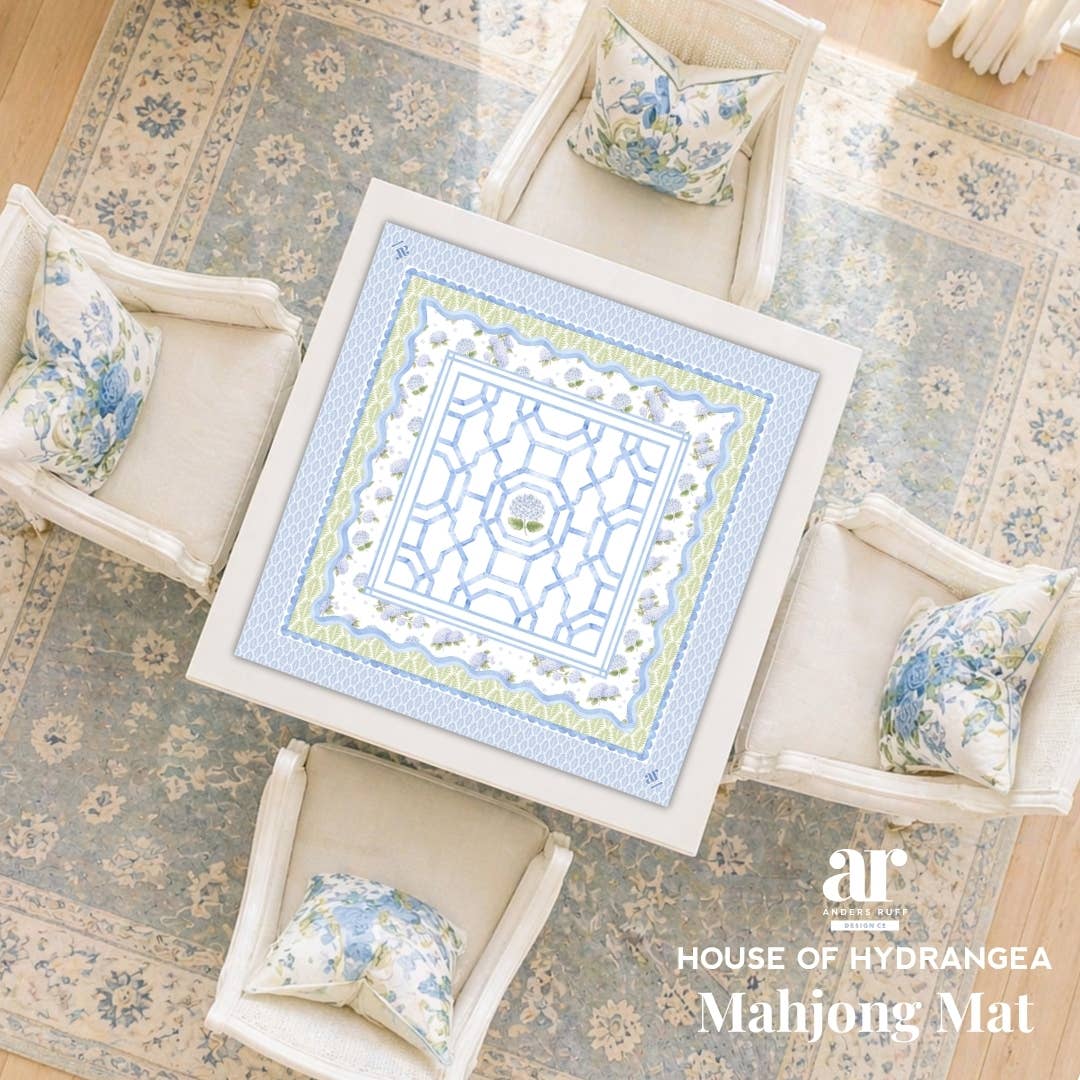 The House of Hydrangea Mahjong Mat | Floral [Non-Neoprene]