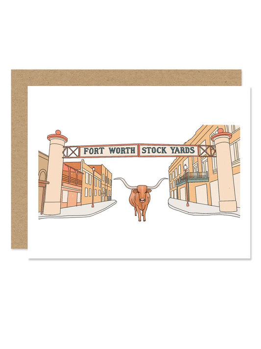 Fort Worth Texas Stockyards Longhorn Card