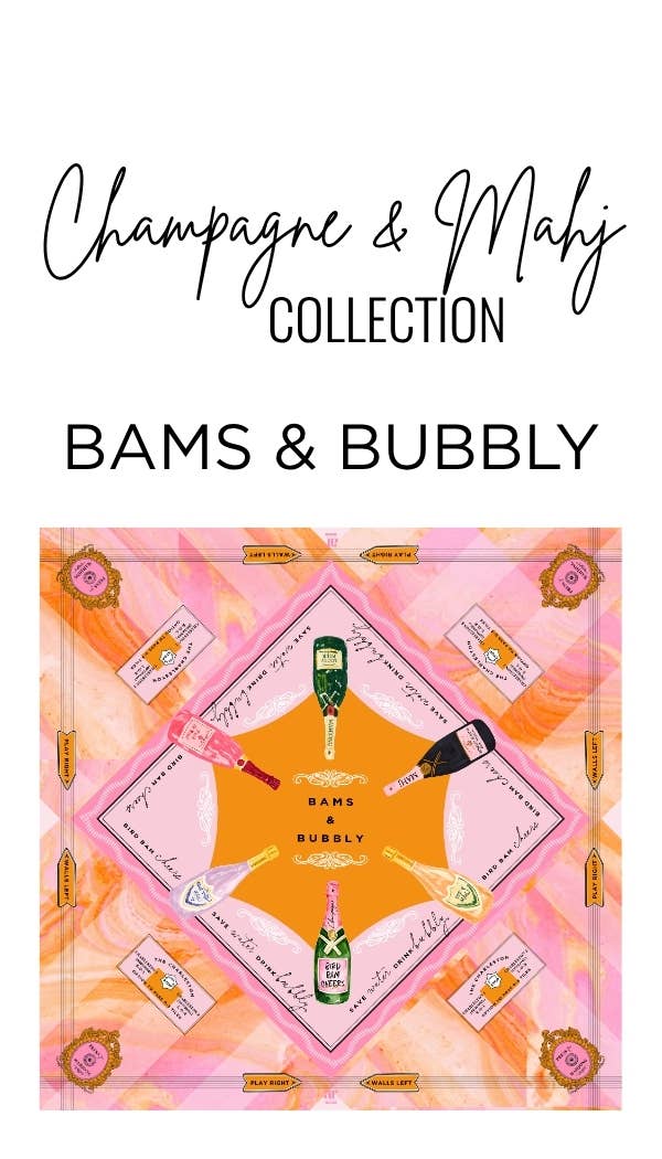 Bams & Bubbly Mahjong Mat | Champagne TRAVEL [Non Neoprene]