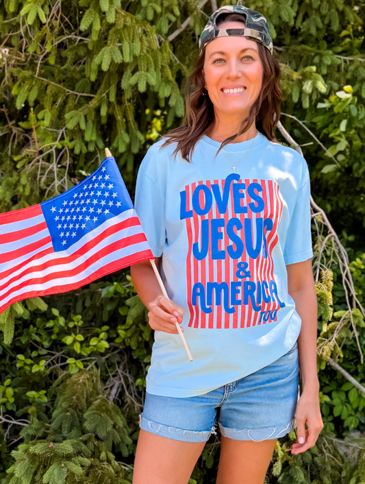 Loves Jesus & America Tee