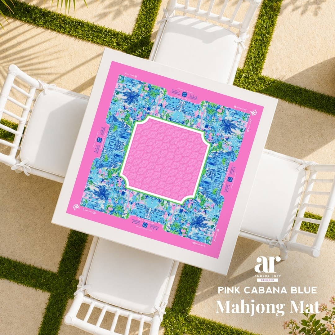 NEOPRENE Palm Beach Collection Mahjong Mat | Pink Blue Lime