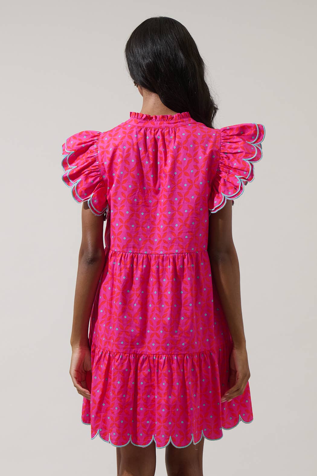 Vaila Floral Scallop Dress