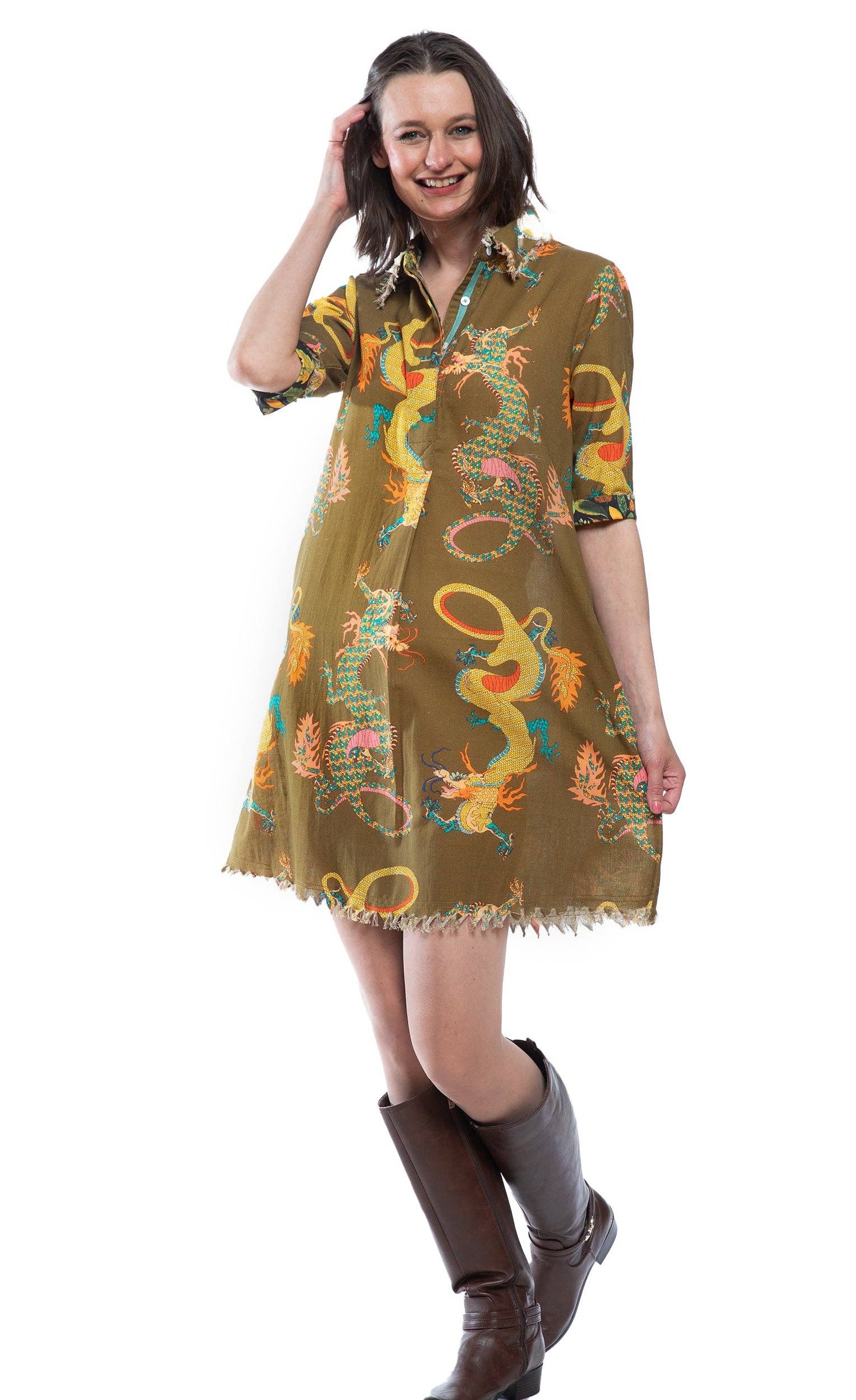 Chatham Olive Dragon Dress