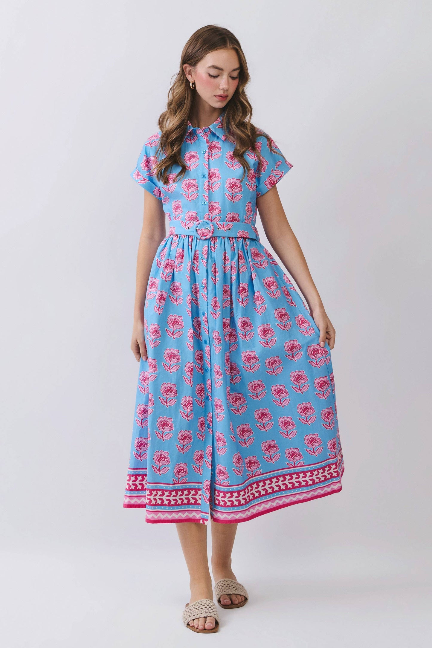 Floral Midi Shirt Dress