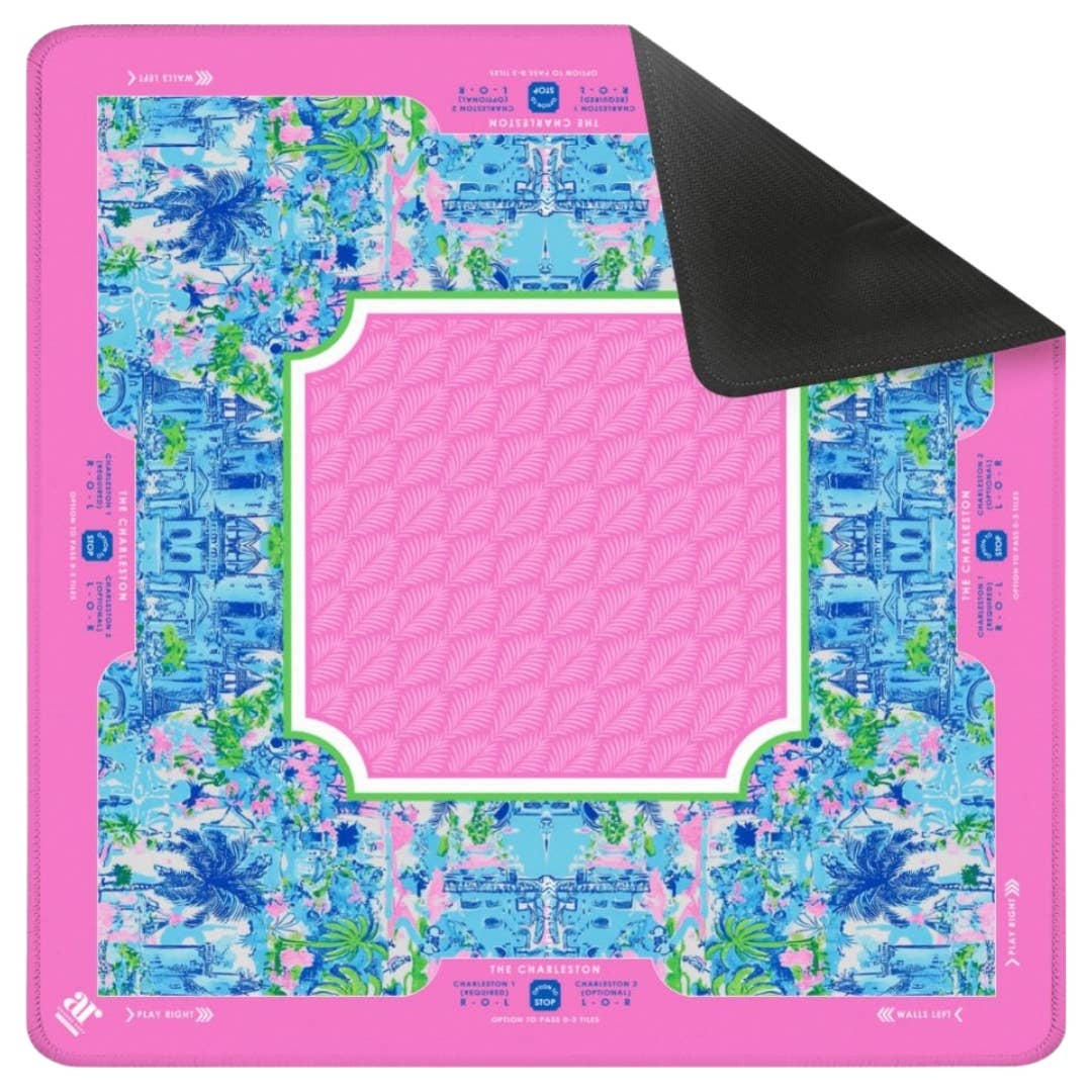 NEOPRENE Palm Beach Collection Mahjong Mat | Pink Blue Lime