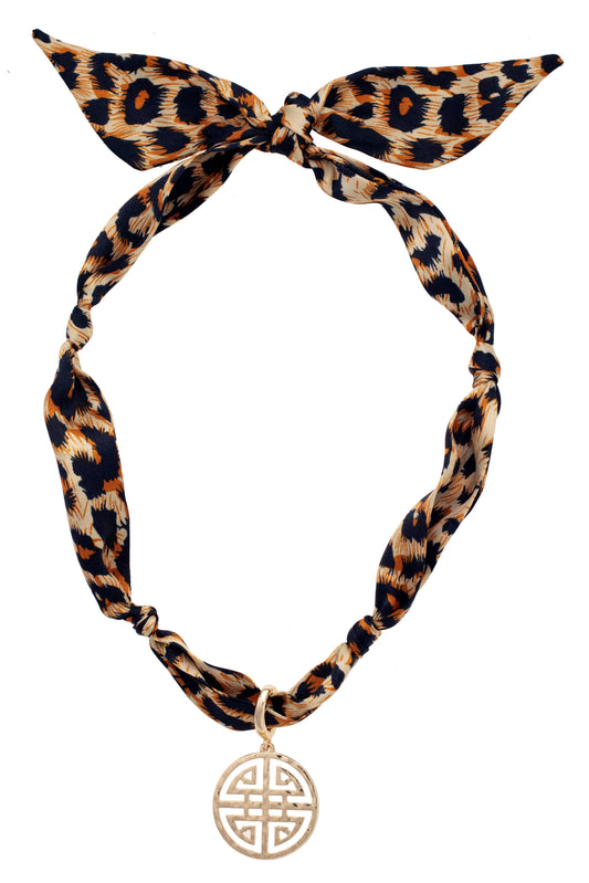 Scarf Necklace in Leopard