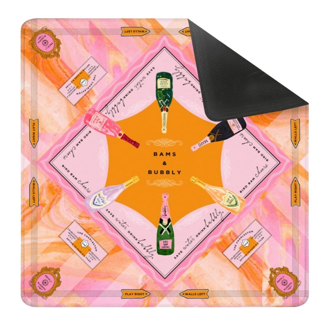 Bams & Bubbly Mahjong Mat | Champagne TRAVEL [Non Neoprene]