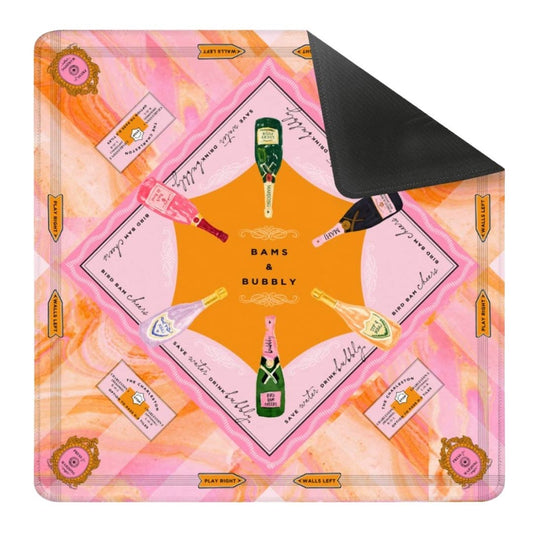 Bams & Bubbly Mahjong Mat | Champagne TRAVEL [Non Neoprene]