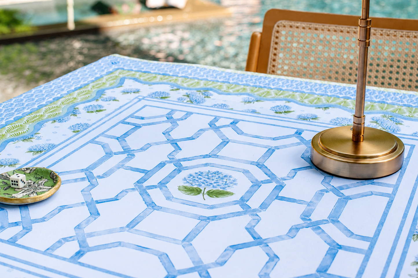 The House of Hydrangea Mahjong Mat | Floral [Non-Neoprene]