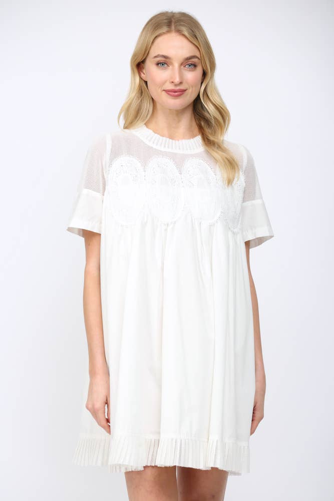 Lace Applique White Dress