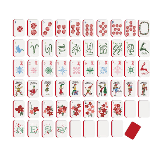 North Pole Mahjong Tiles and Mat