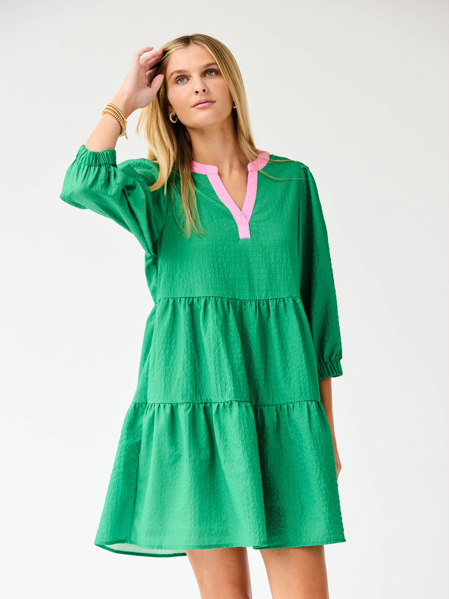 Green and Pink Cooper Dress