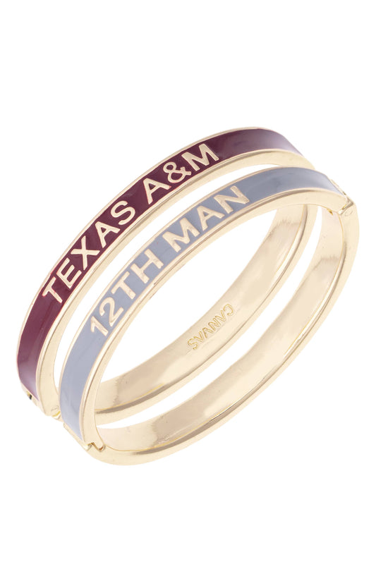 Texas A&M Aggies Skinny Enamel Hinge Bangle