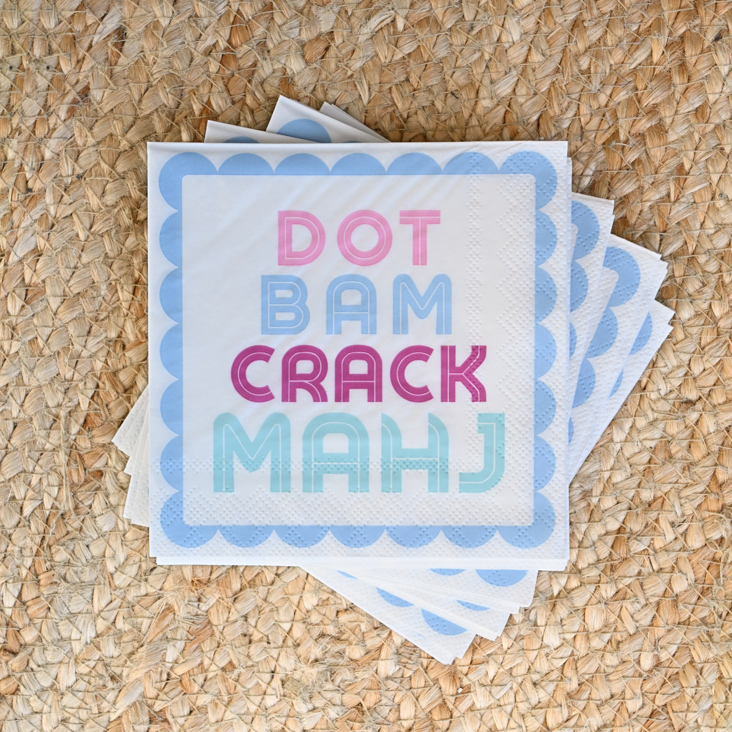 "Dot Bam Crack MAHJ" Cocktail Napkins