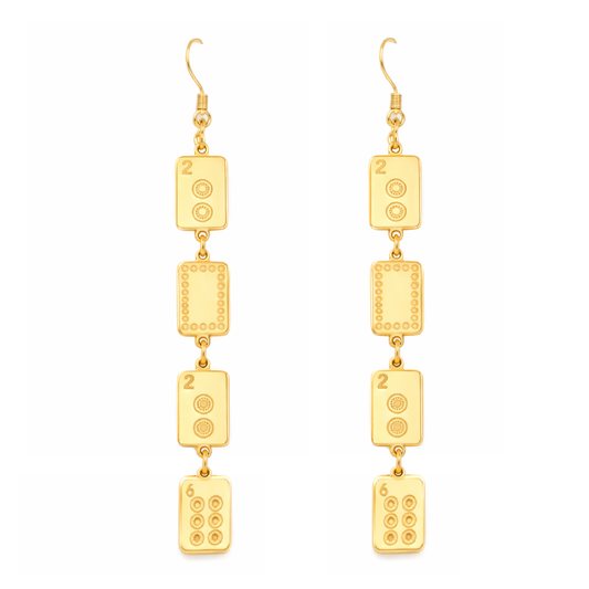 Mahjong Earrings Gold