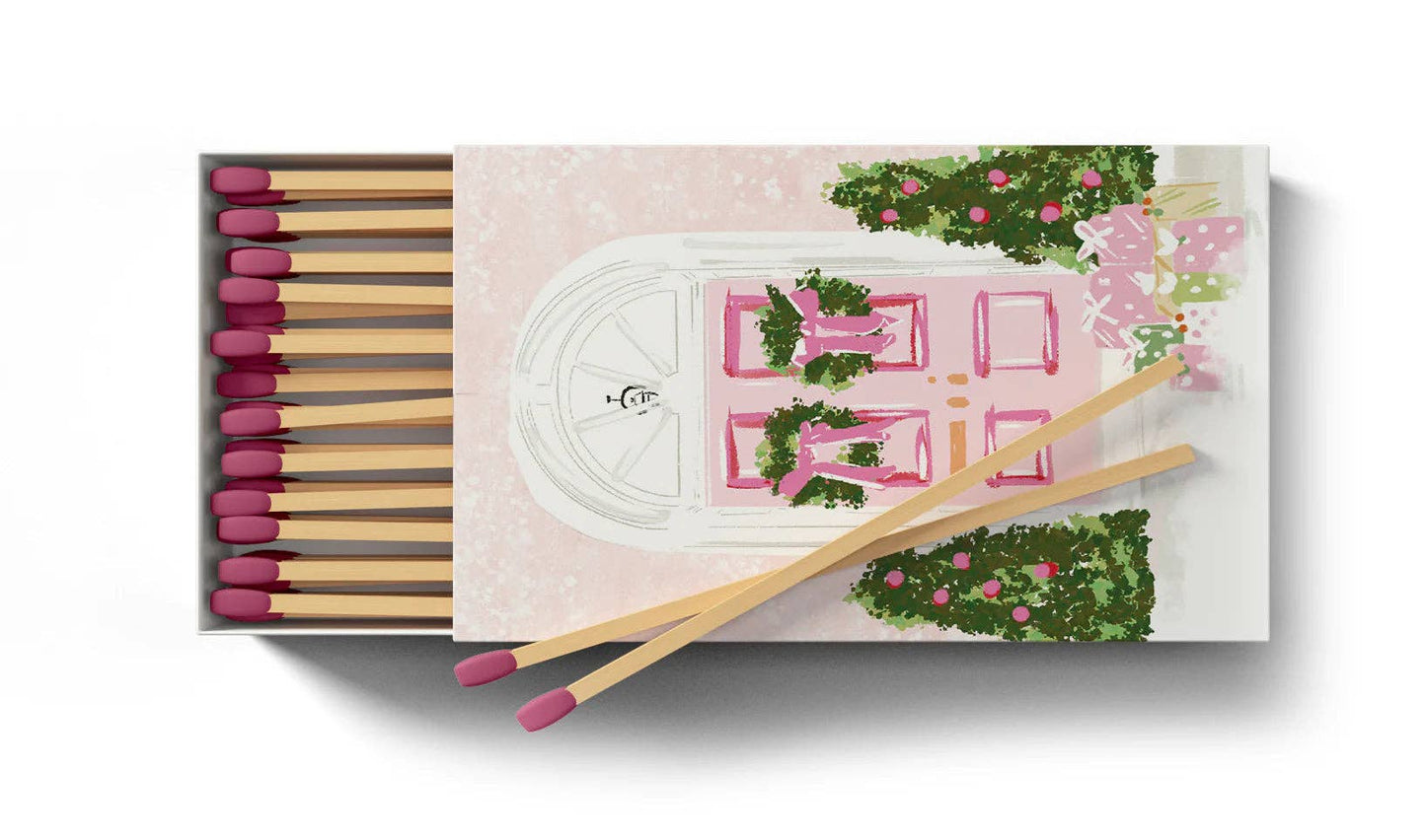PINK CHRISTMAS HOUSE MATCHES- CANDY CANE COTTAGE 