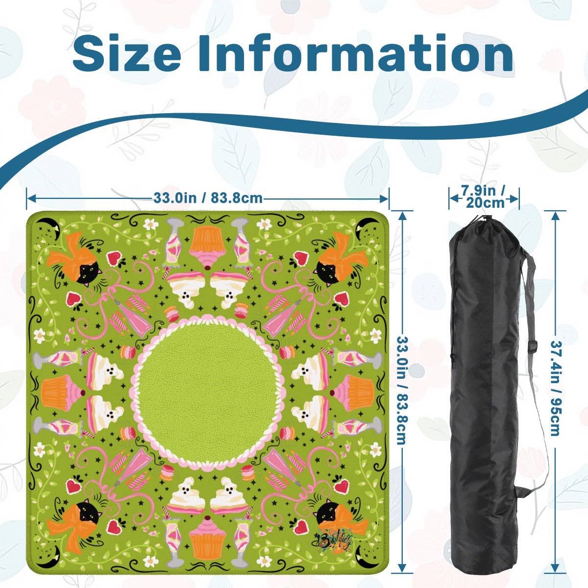 Spooky Dessert Halloween Mahjong Mat 33"x33"