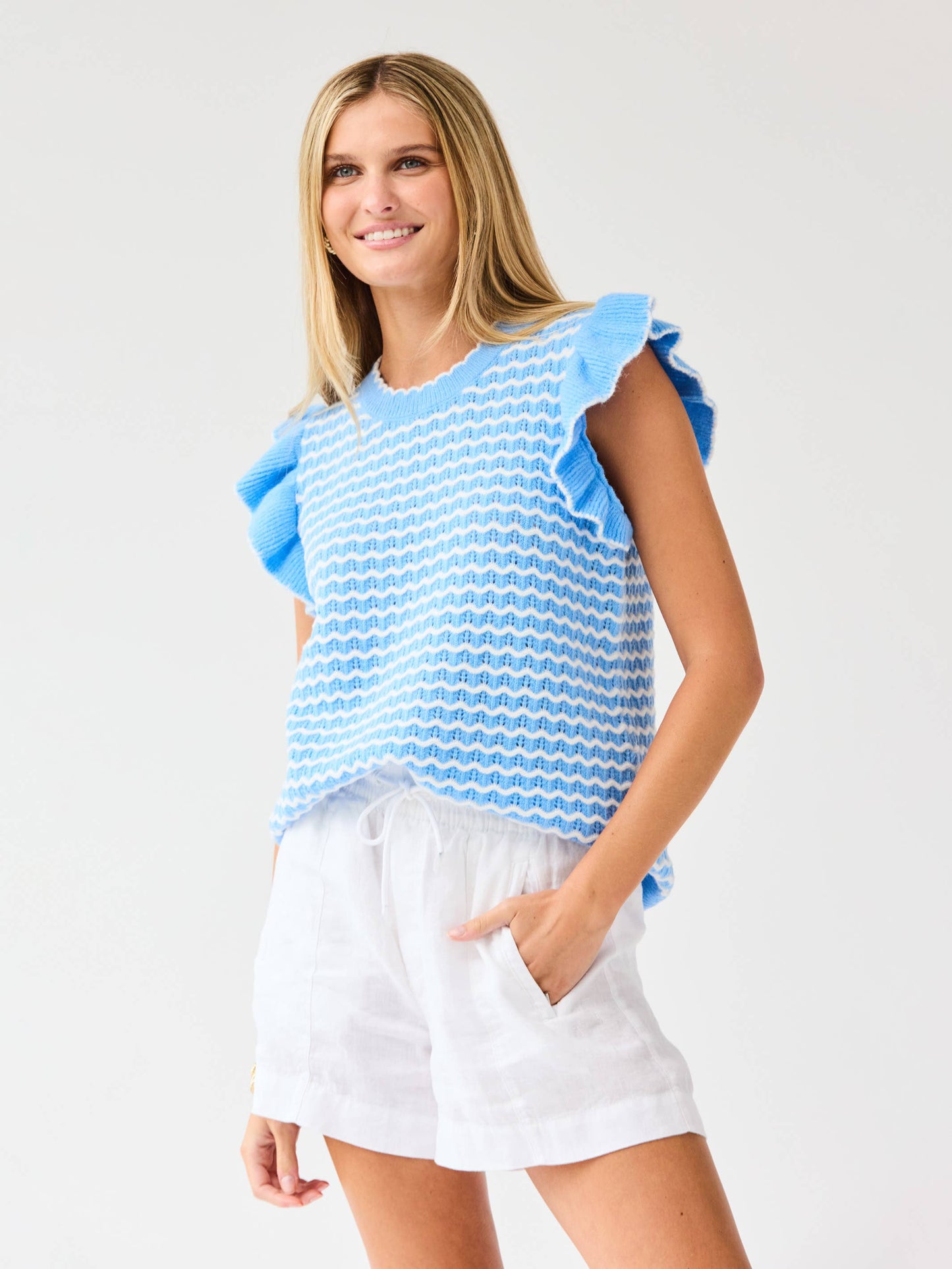 Oakley Sweater | Blue + White