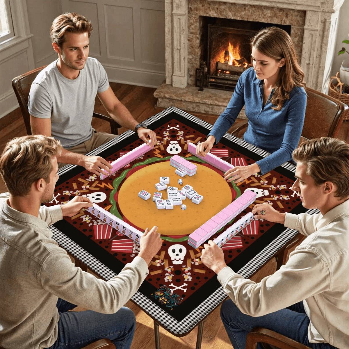 Spooky Fast Food Mahjong Mat 33"x33"