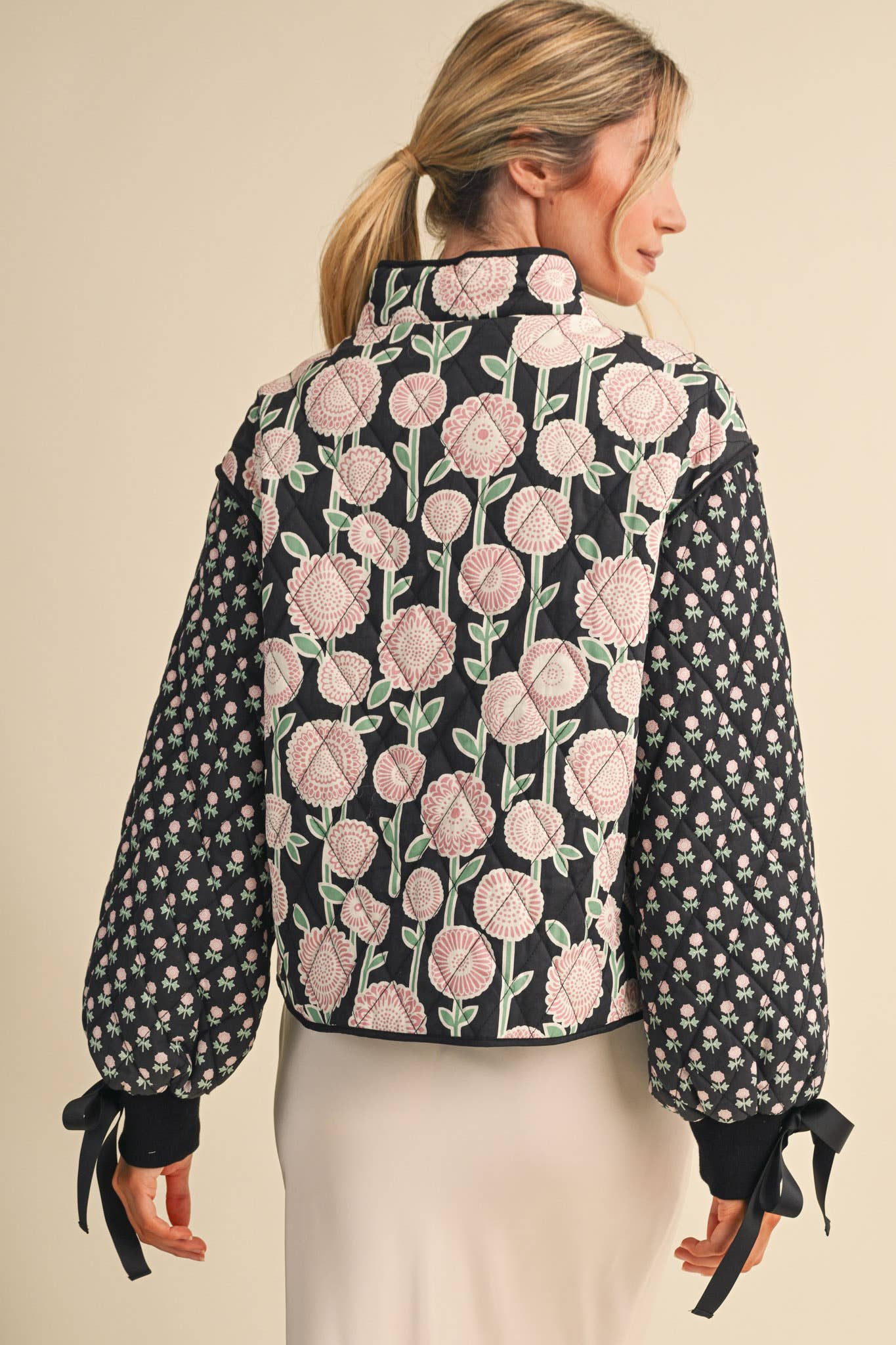 QUILTED FLORAL PRINT JACKET