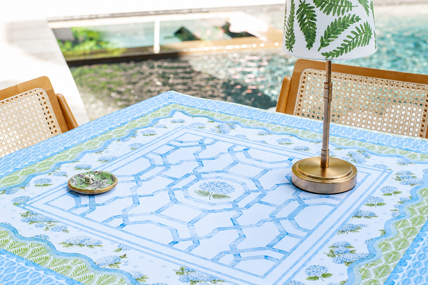 The House of Hydrangea Mahjong Mat | Floral [Non-Neoprene]