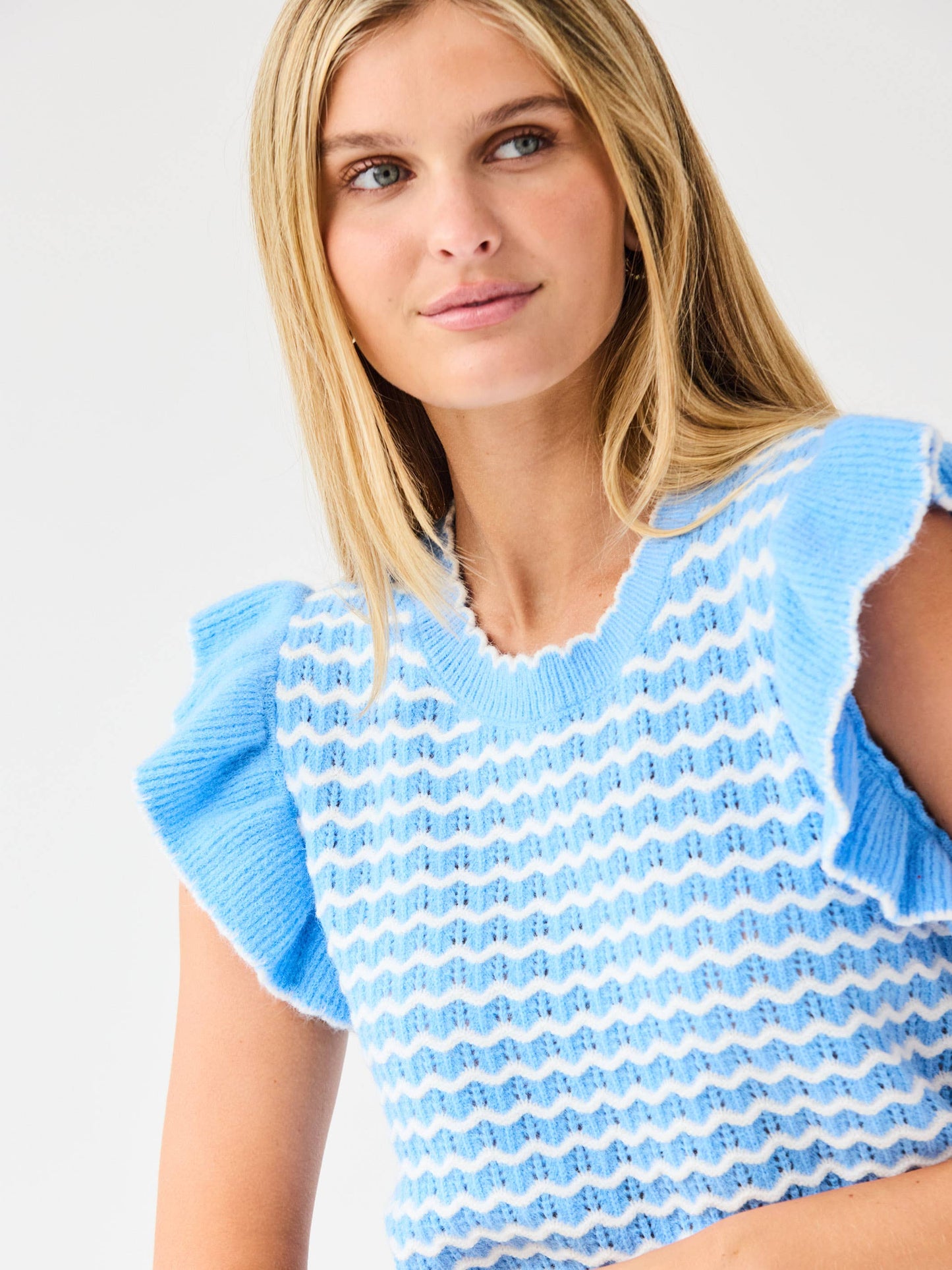 Oakley Sweater | Blue + White