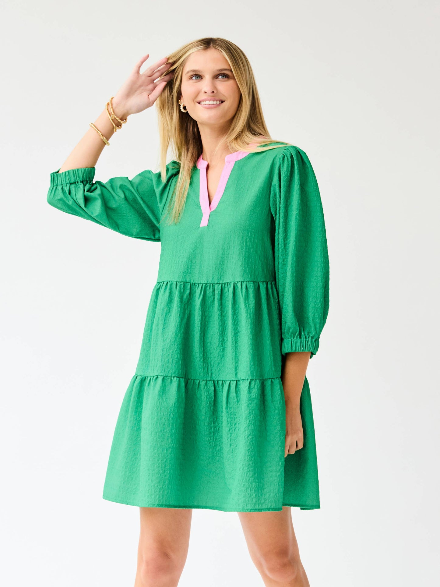 Green and Pink Cooper Dress