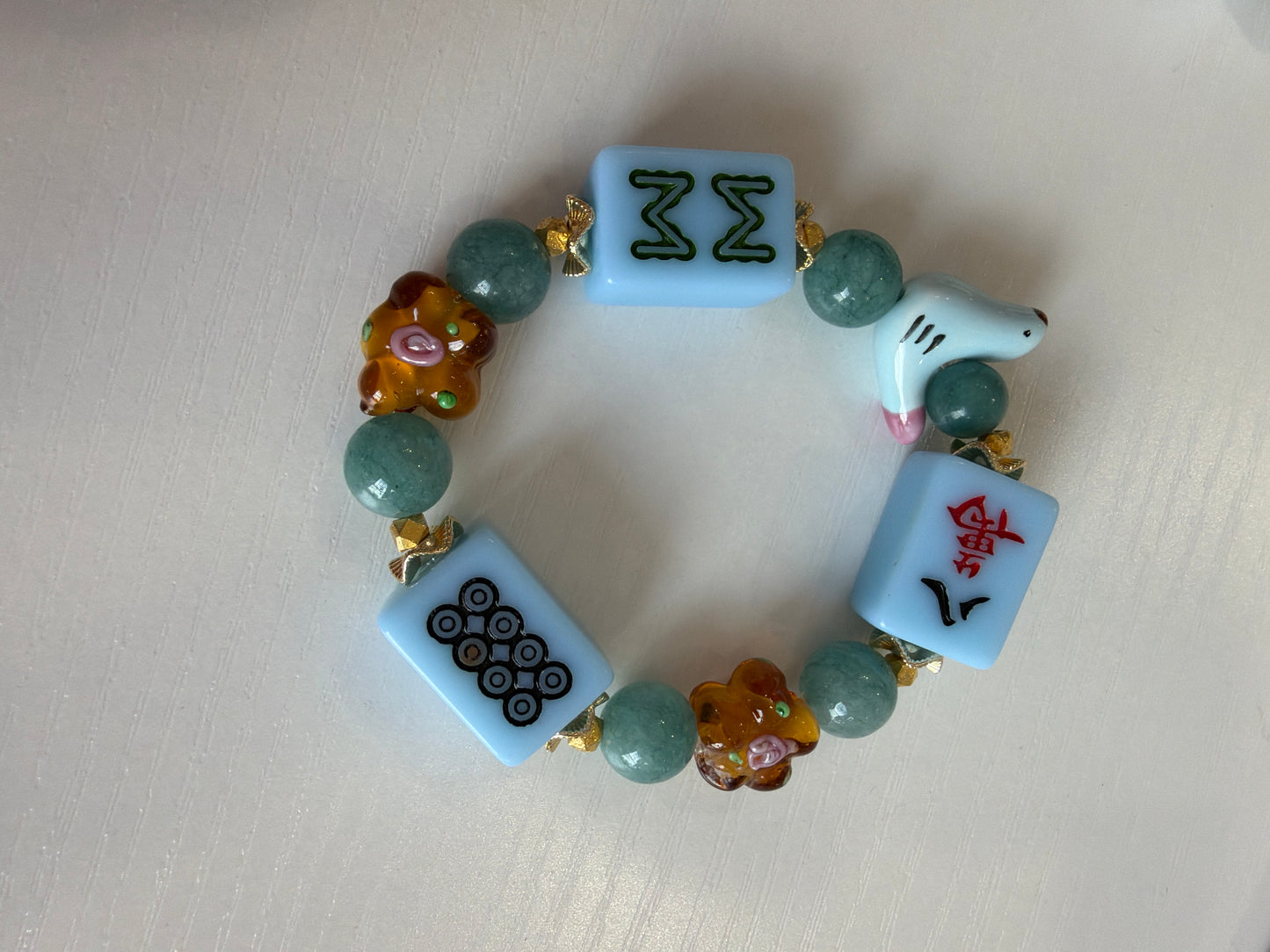 DOT, BAM, CRAK! Mahjong Tile Bracelet